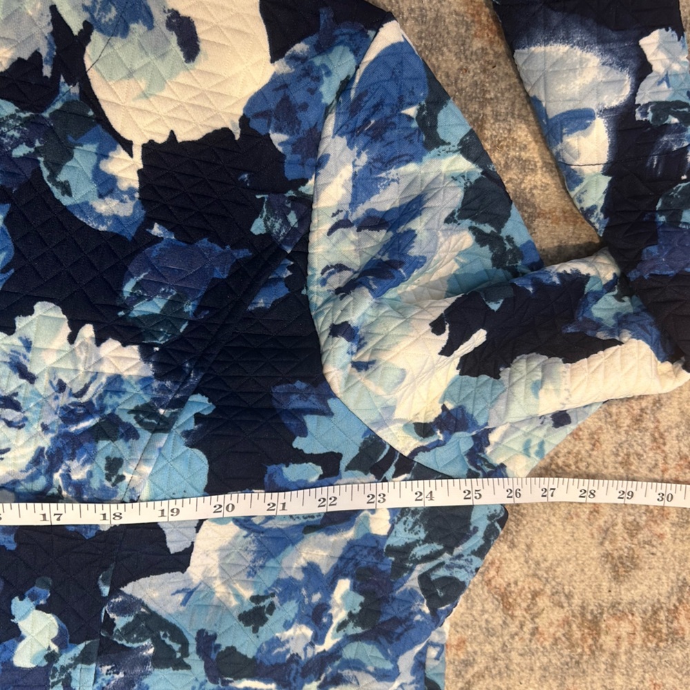 Isaac Mizrahi Watercolor Floral Jacket Blue Plus 2X Snap A305207 Women Pockets - Picture 9 of 11